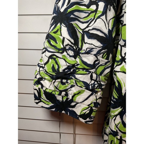 Trenz by‎ Lauren G Blazer Floral Print Open Front Ruched Sleeve Jacket 2X - Picture 4 of 13